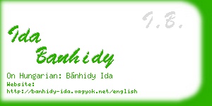 ida banhidy business card